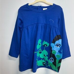 Nordstrom by Christina Martinez Girls' Blue Graphic Long-Sleeve dress